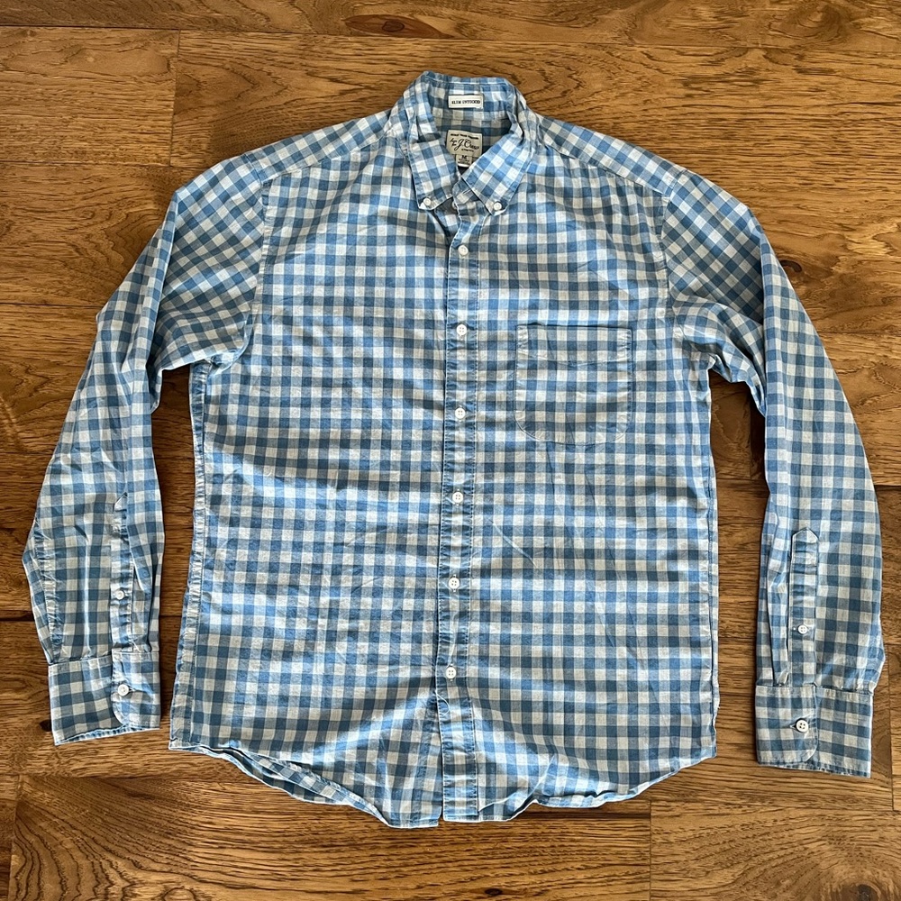 J.crew untucked gingham poplin shirt